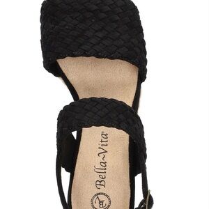 MARELLA Black Espadrille Sandals with Textured Ankle Strap